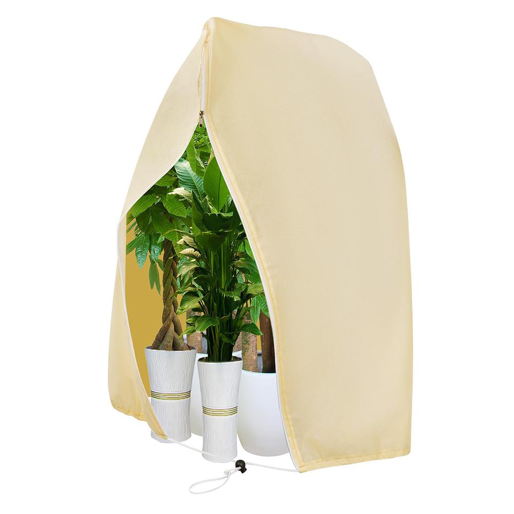 

Winter Plant Cover Cold Protection Cover with Drawstring and Zipper Frost Blankets Multi-Function Shrub Jacket for Trees Shrubs 120x180cm