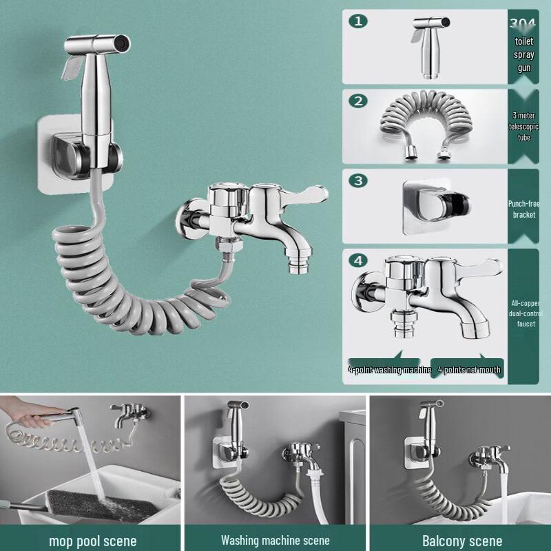 Extended Wall-Mounted Cold Water Faucet