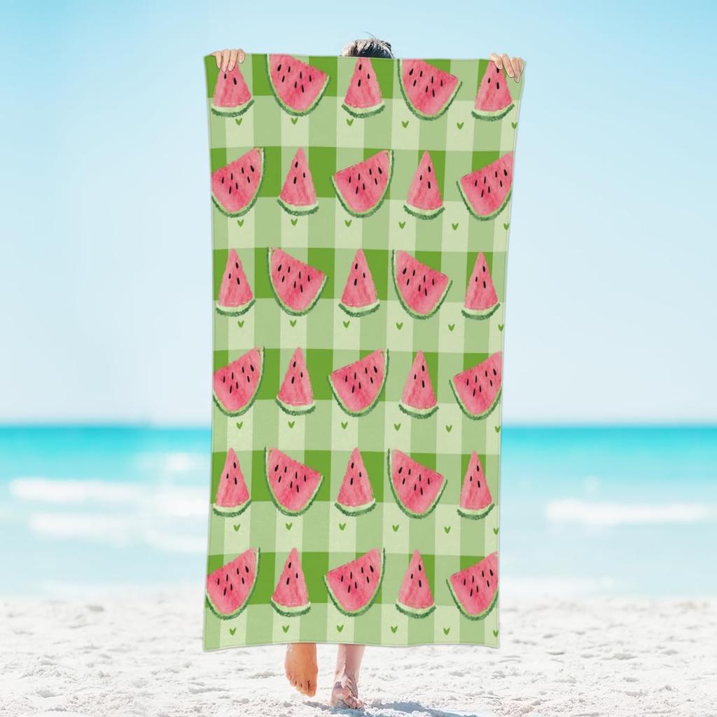 Microfiber Fruit Beach Towels Sand Free Quick Dry Lightweight Travel Bath Towels Large Oversized,Sweet Watermelon Pool Towels
