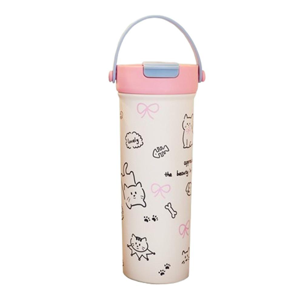 Leak-proof Insulated Cup 600ml Vacuum Flasks Water Bottle Travel Tumbler  Cold Drink