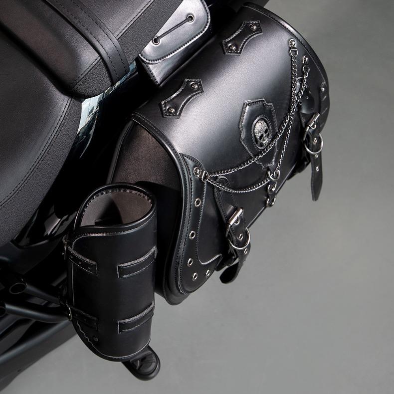 One Pair Motorcycle Saddle Bag Cruisers Saddlebags Punk Style Moto Bike Bag Not Easily Deformed Outdoor Riding Luggage Equipme