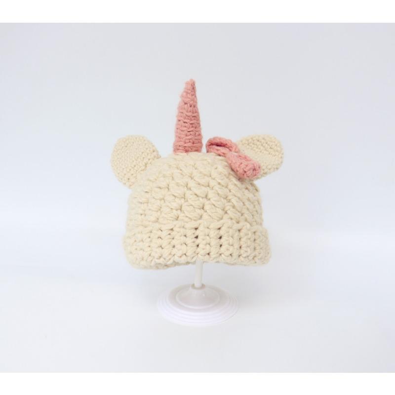 

Winter new unicorn children s hat wool warm crochet animal hat hot-selling baby single hat 46-53cm