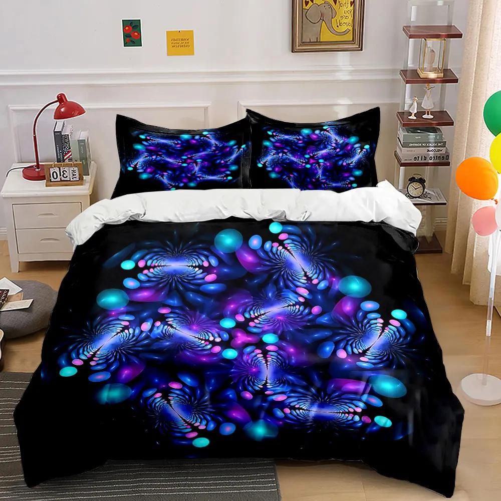 "Abstract Glow Art Decor Set" Soft Comfortable Duvet Cover Bedding Set Included 1*Duvet Cover & 2*Pillowcases Gift