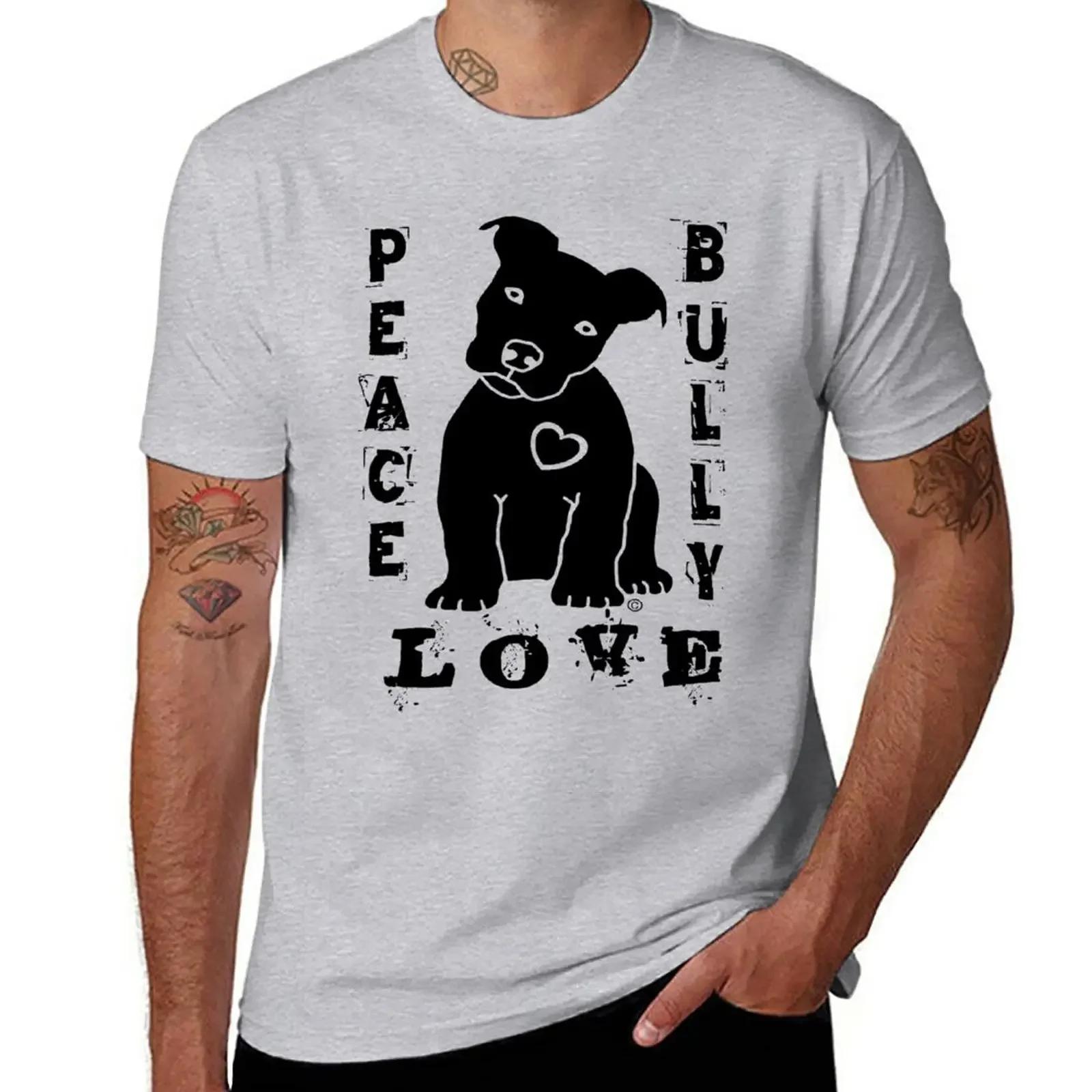 Peace Love Bully Pit Bull TShirt plus sizes oversizeds black tshirts for men S