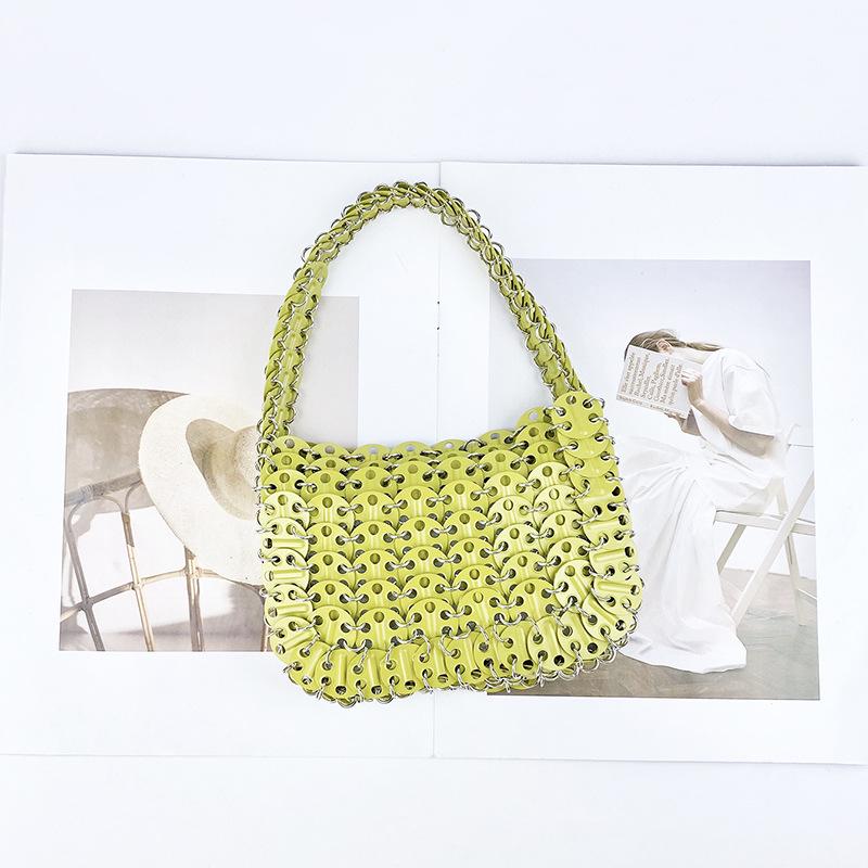 Handmade Woven Metallic Tote with Sequin Accents