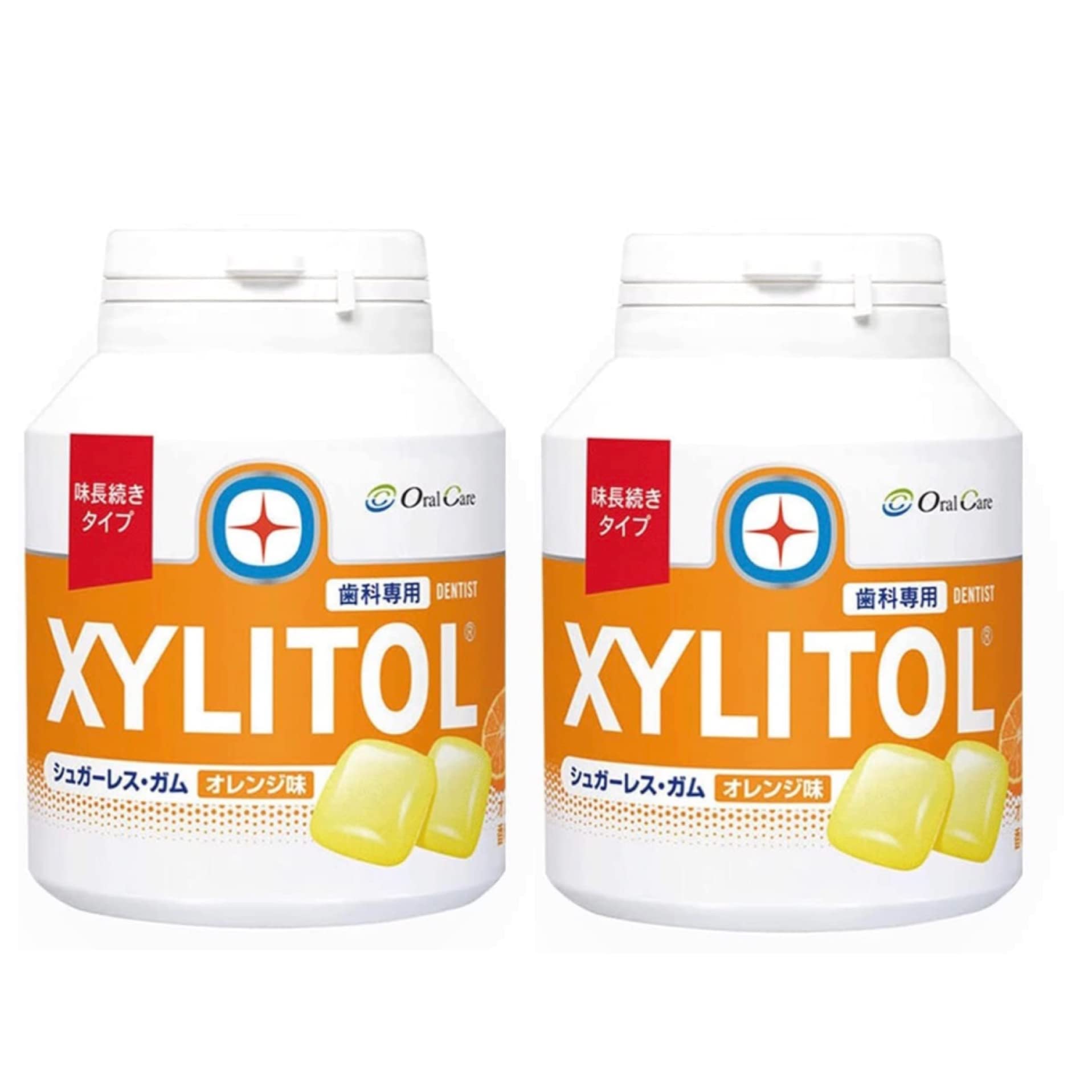 

Зубной ксилит 2 бутылки [Уход за полостью рта] Жвачка, Длительный вкус апельсина,