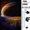 500pcs-1000pcs, Handmade Jigsaw Puzzle, Paper Jigsaw Puzzle, Jigsaw Puzzle, White Card Material, (Starry Sky Robe Man, Enormous Planet And City Panora