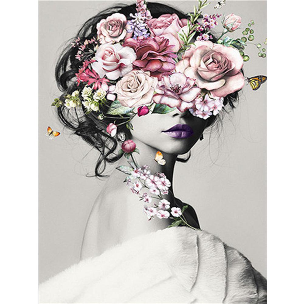 Volle quadratische/runde Diamantmalerei Porträt Frau Strasssteine ​​5D DIY Diamantstickerei Verkauf Schmetterling Mosaik Dekor