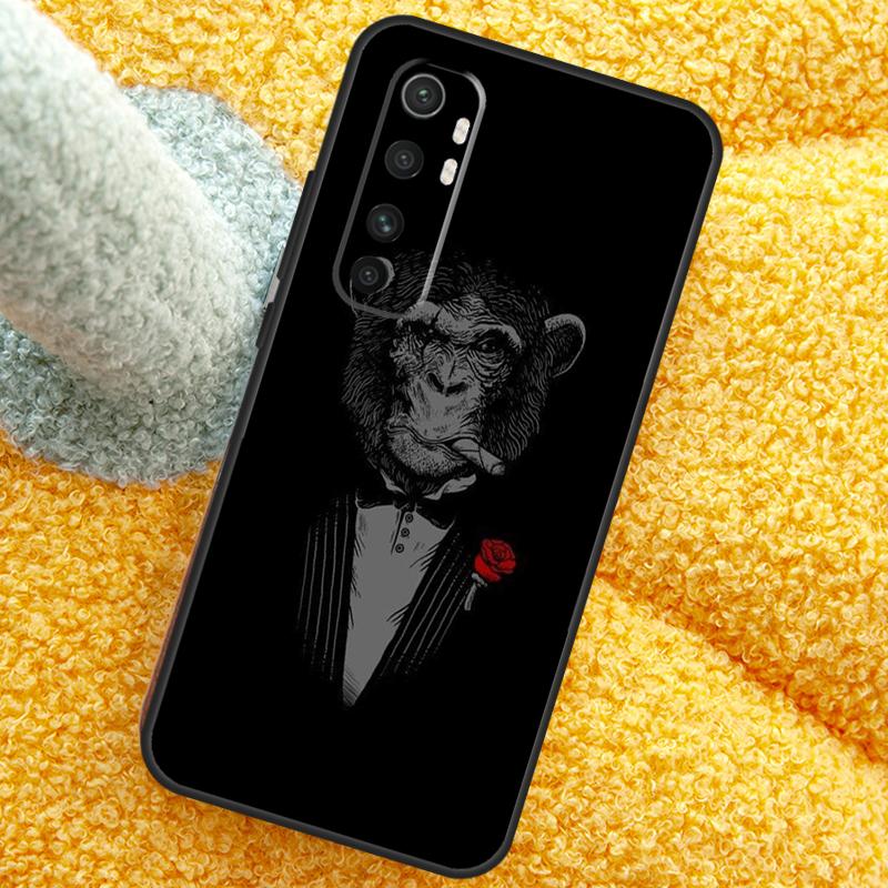 Funny Thinking Monkey With Headphone Case For POCO X3 X4 X5 F5 Pro M5s C40 F4 GT F3 Cover For Xiaomi 12T 11T Pro 12 13 Lite 12X