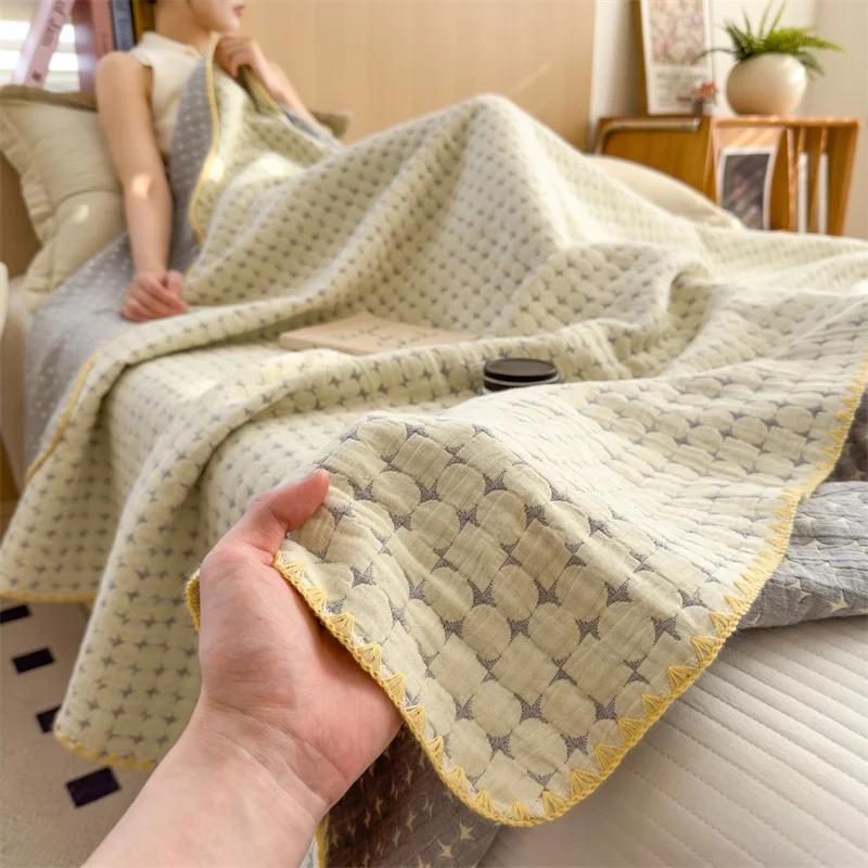 

Летнее одеяло из 3 слоев - Легкая многофункциональная пряжа (Тонкое одеяло/простыня, комфорт для любого сезона) Quilt 150 x 200cm