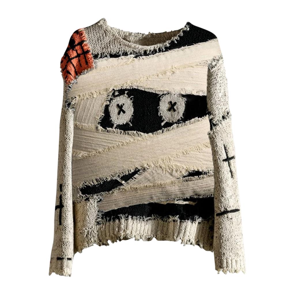 Men's Halloween 3D Printed Long Sleeve Top Round Neck Casual Sports Pullover