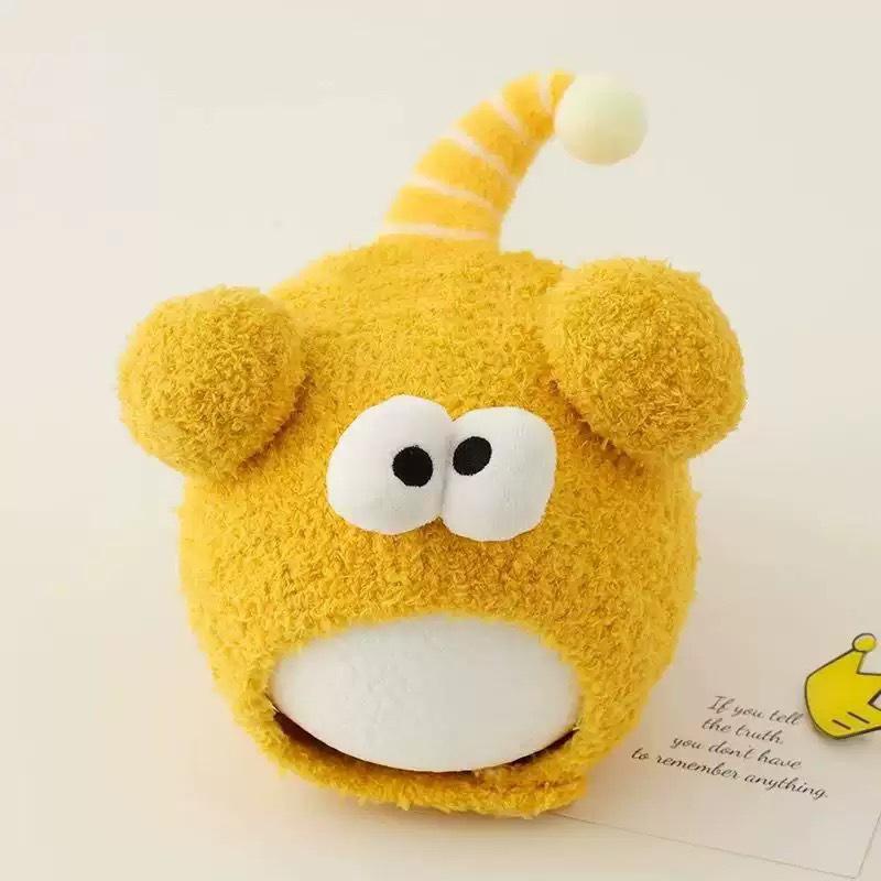 

Осенне-зимние детские шапки Супер милые забавные шерстяные наушники для мальчиков и девочек Теплые плюшевые шапки для малышей one size