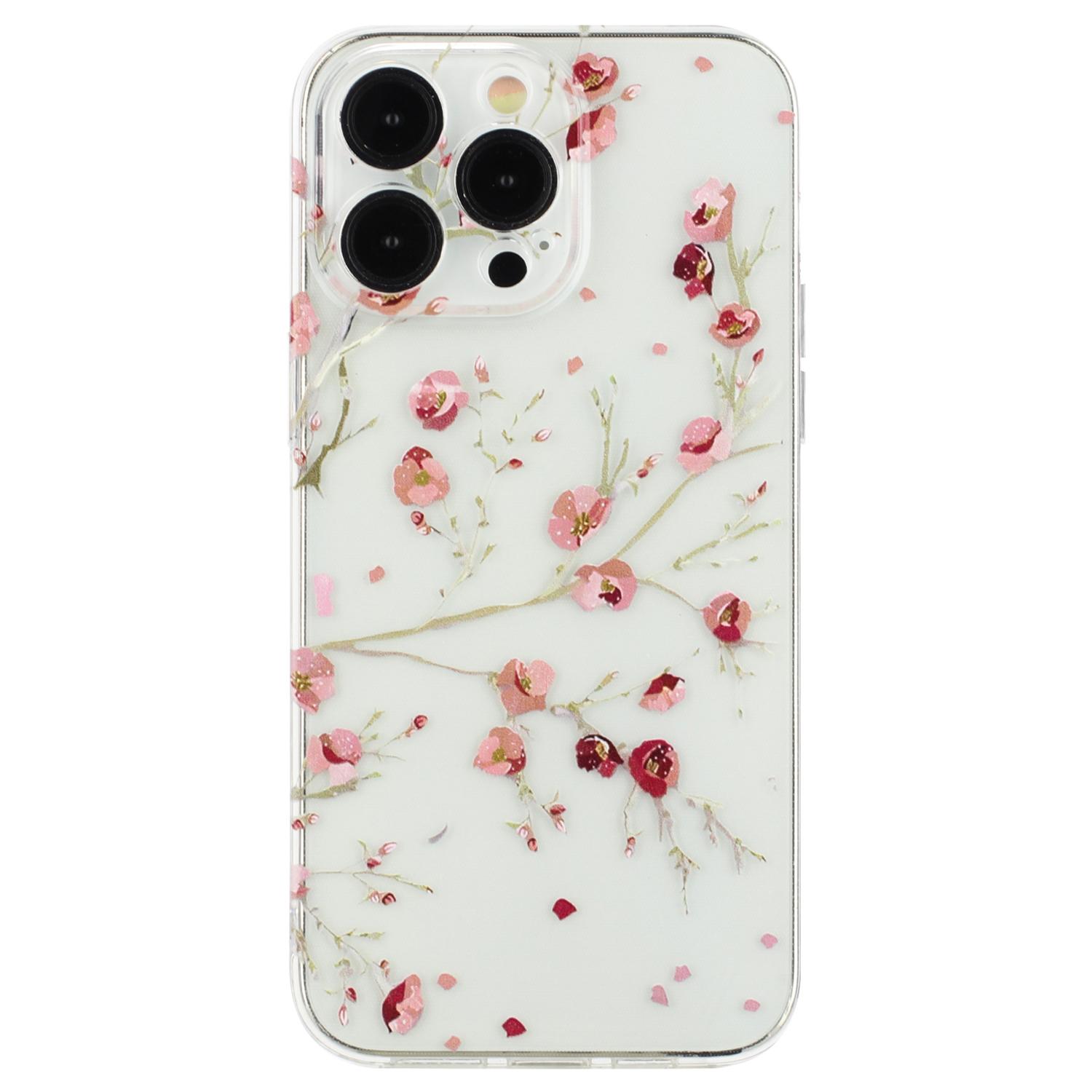 

For iPhone 15 Pro Max Case Pattern Printing TPU Shock Absorbing Phone Shell Flower