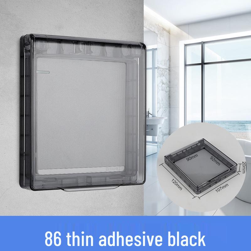 86 Type Transparent Self-Adhesive Waterproof Socket Cover for Bathroom Switches