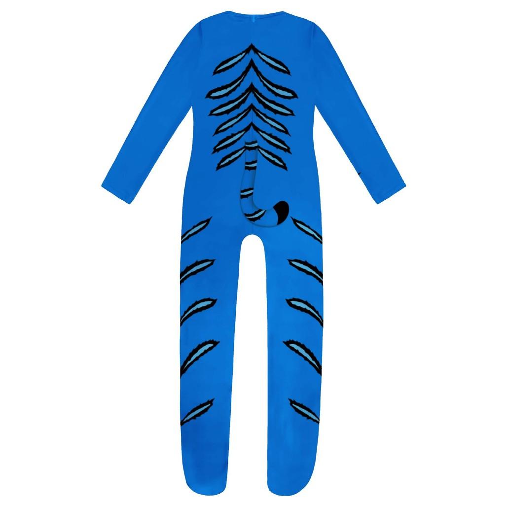 Barn Gutter Jenter Anime Tegneserie Tiger Dyr Trykt Jumpsuit Hansker Maske Sett Halloween Cosplay Kostymer