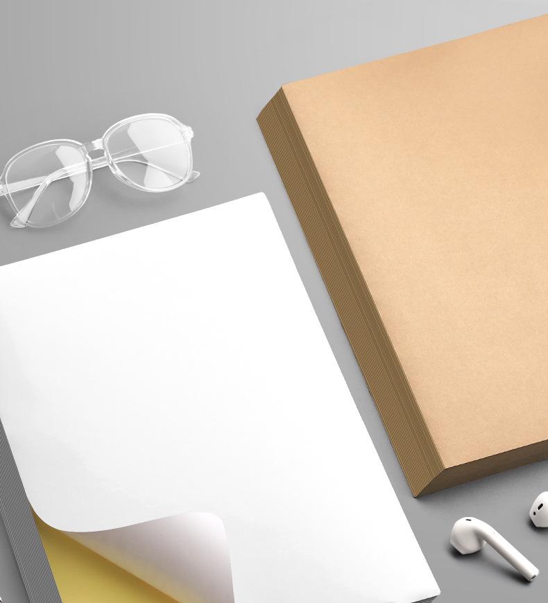 A4 Glossy Self-Adhesive Label Sheets (100-Pack) for Laser Printers, Non-Sticky Sub-Surface, Blank Stickers