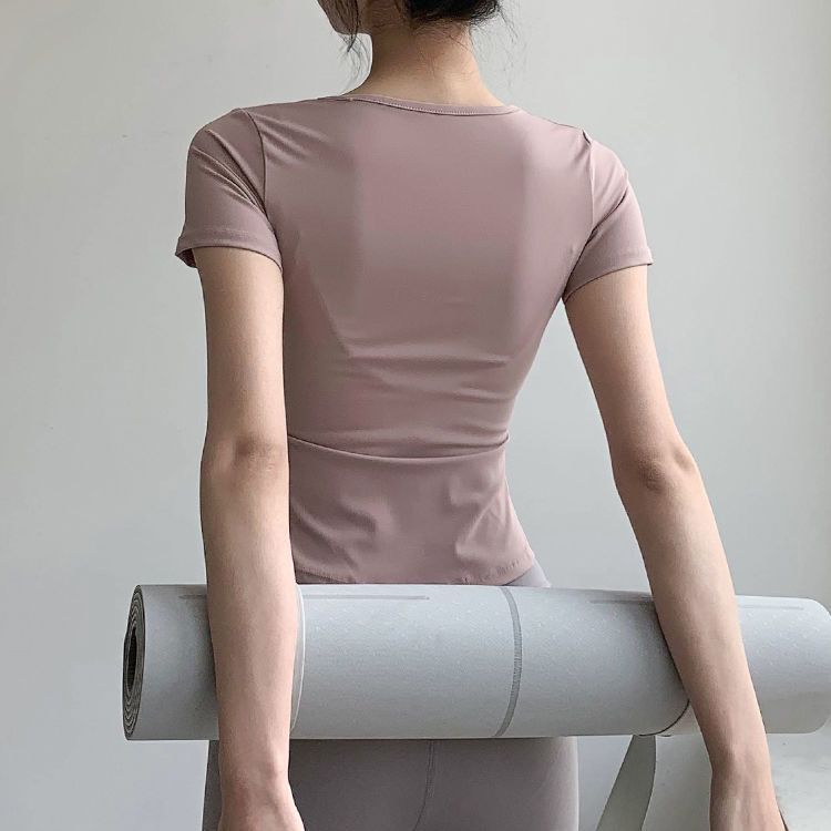 Cămașă de alergare cu armătură strânsă Top fitness pentru femei, elastic și cu uscare rapidă