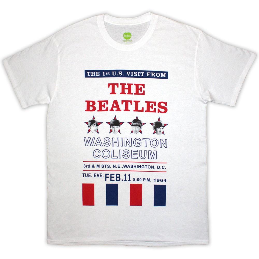 The Beatles Washington  64 Stars  Stripes T-Shirt White New XXXL