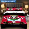 3-teiliges weiches Bettwäscheset mit FC-Wappen-Design, inklusive 1 Bettbezug und 2 Kissenbezügen. Perfekt für Schlafzimmer, Wohnheim, Fan-Geschenk