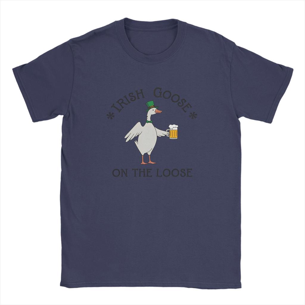 Lucky Goose On The Loose TShirt Summer St Patricks Day 100 Cotton T Shirts For Couple Tee Shirt Short Sleeves Vintage Tops