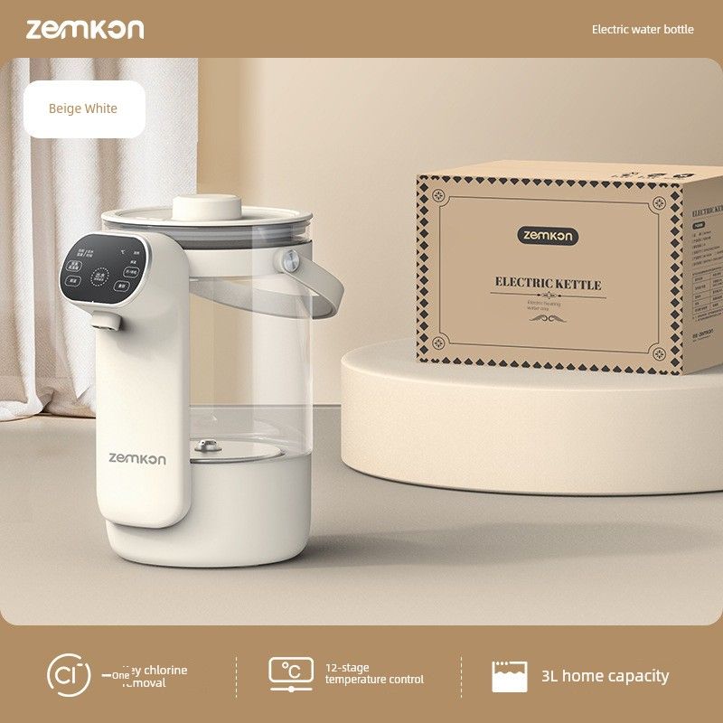 

Немецкий электрочайник Zemkon для дома с термоизоляцией, встроенный автоматический диспенсер для воды с постоянной температурой, многофункциональный чайник 3 л 3L 304 Stainless Steel Heating Plate