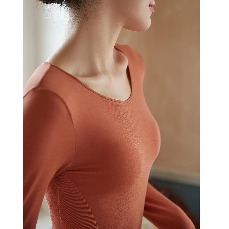 Dames Sømløst Termoundertøysett i Kasjmir: Slim-Fit, Lettvektig, Kroppsformende for Høst og Vinter