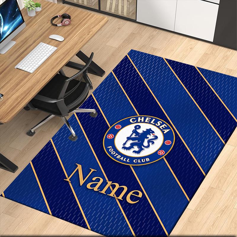 Custom Name Chelsea Football Club Printed Carpet Rug For Office Chair Living Room Bedroom Kitchen Room Decor Gifts
