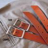 [Tochigi Leather] Made In Japan, Single Piece Leather Narrow Belt with Navel Buckle, 9 Holes, Men's & Women's, 69cm-89cm, Size S, Slim Fit, Casual,