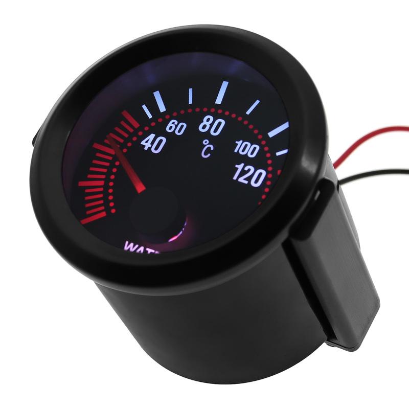 52mm Car Gauge  Water Temp Temperature Gauge 40~120 ℃ With White Backight 26-40MM Water Temp Adapter Joint Pipe