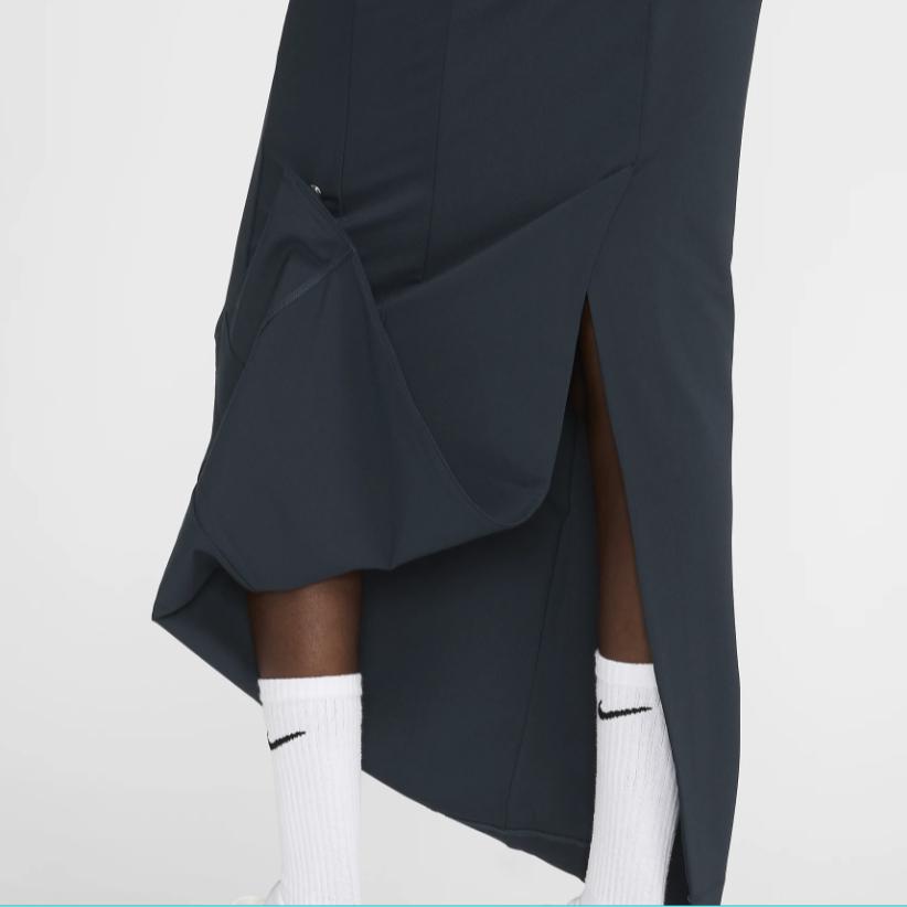 Nike Colaborare X Jacquemus Fustă Maxi Casual Confortabilă Elastică Fuste Femei Negru-Intens-Obsidian Alb FV5675-475