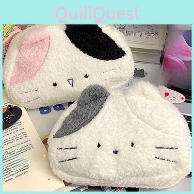Cat Plush Pencil Case With Large Capacity For Students And Kids