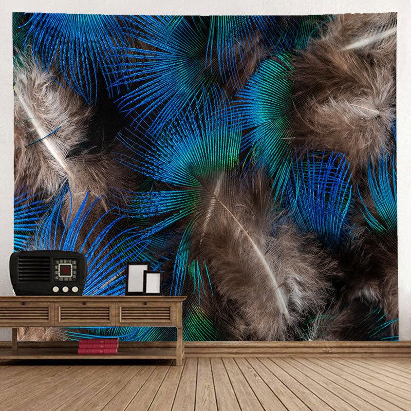 Páv los jednoduché umění gobelín nástěnný závěs bohémský styl psychedelické čarodějnictví umění karikatura domácí pozadí dekorace na zeď