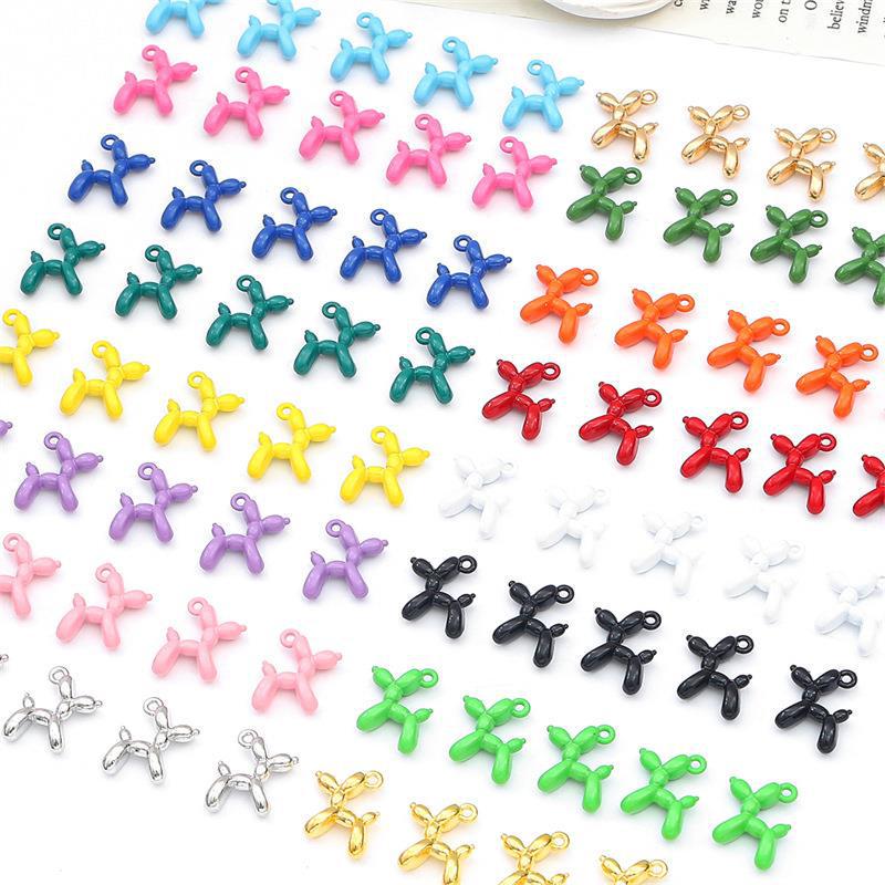 3D Colorful Balloon Puppy Alloy Pendant for DIY Jewelry Making