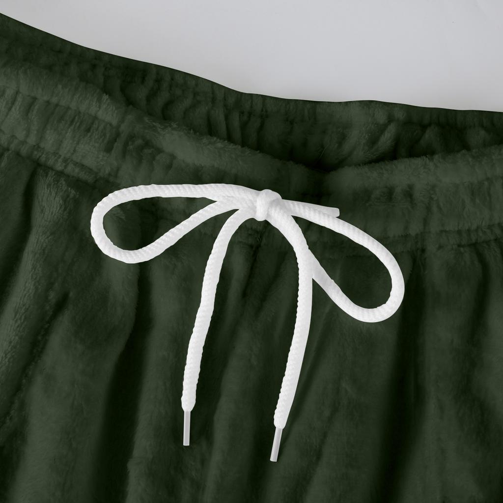 Herren Kordelzug Tasche Flanellhose Homewear Schlafhose