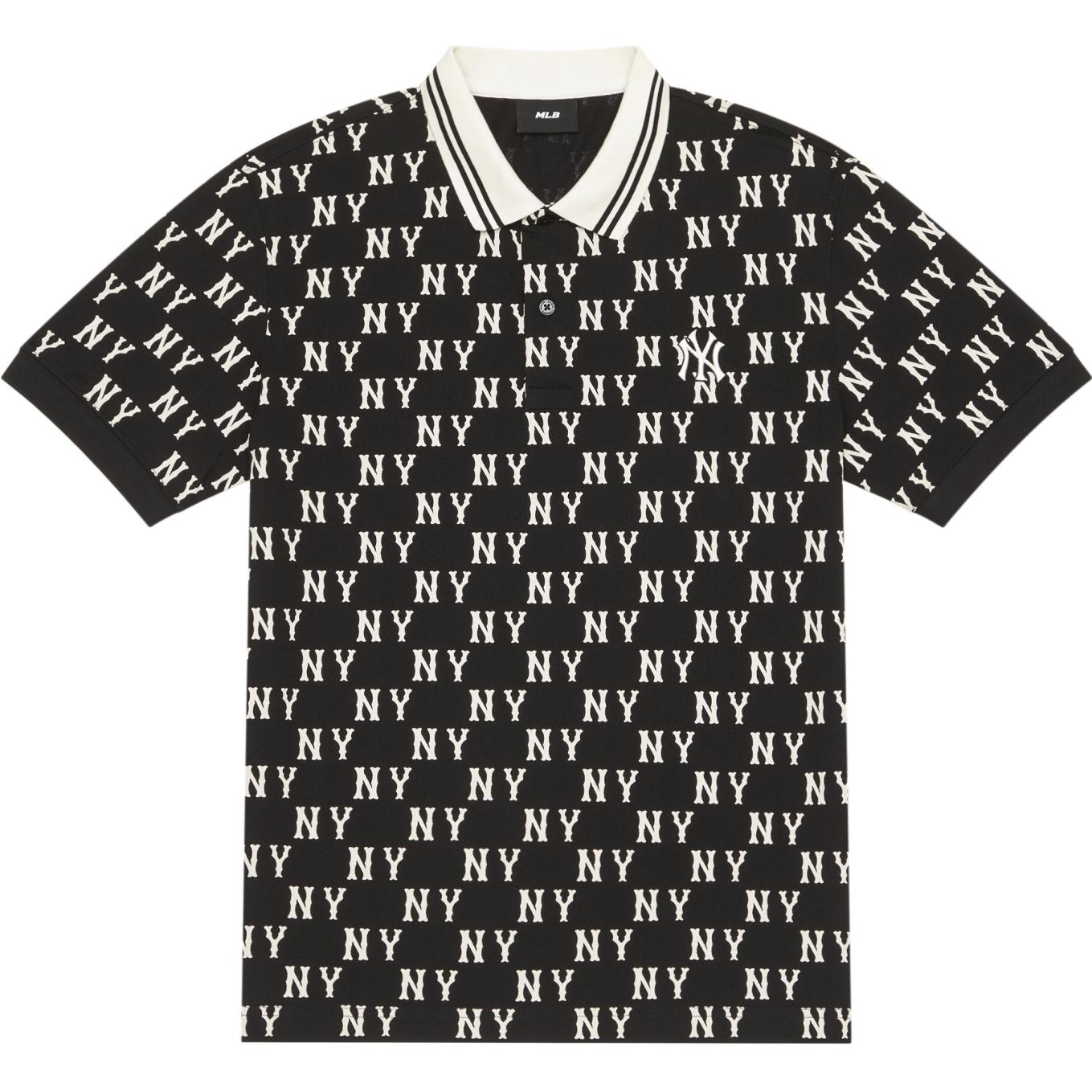 

New MLB MONOGRAM Collection New York Yankees SS24 Polo Shirt Unisex Black 3APQM0443-50BKS S