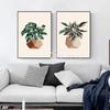 House Plants Monstera Philodendron Poster and Print Canvas Painting Potted Botanical Leaves Wall Art Picture for Room Home Decor