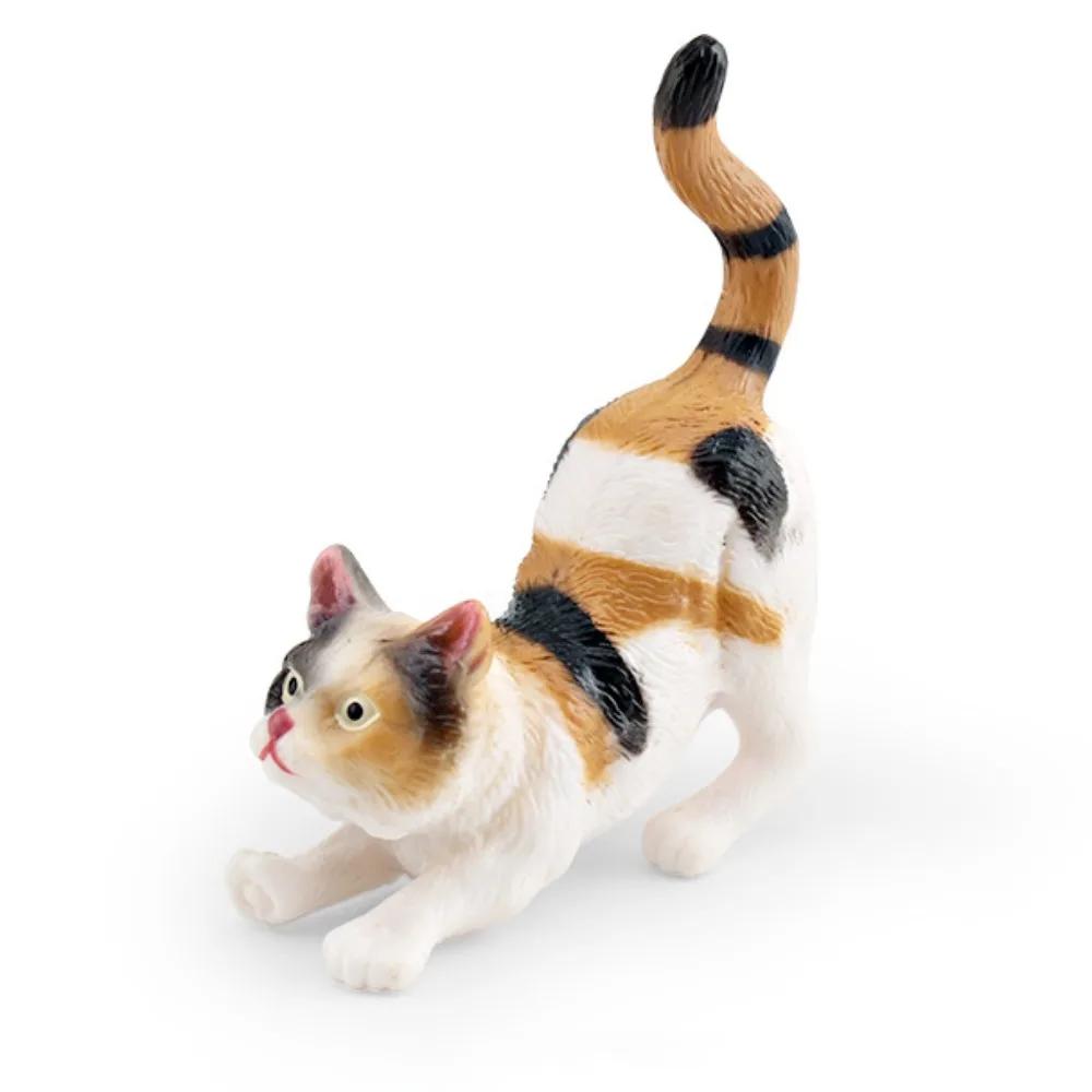 Solid Simulation Animal Model Lying Orange Cat Figurine Cute Desktop Decoration Mini Pet Cat Model Ornament