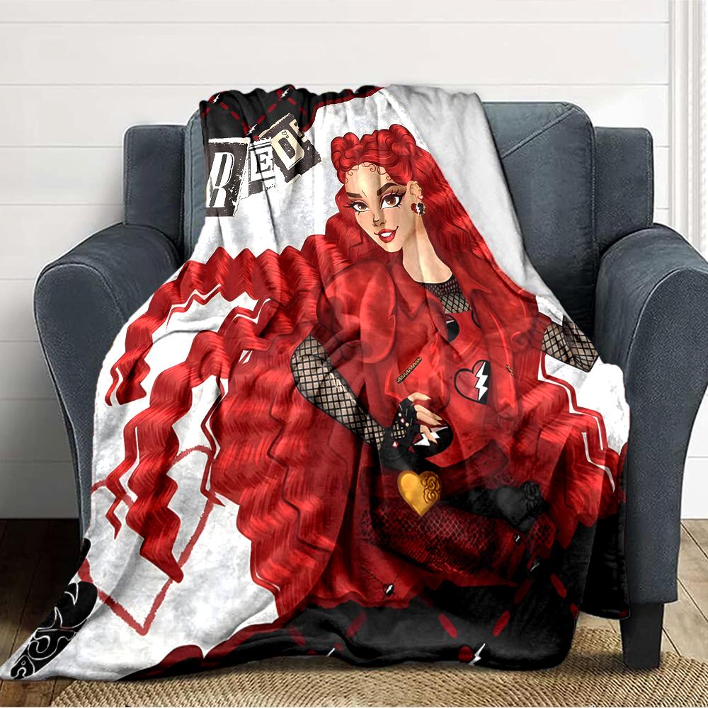 1pc Descendants The Rise of Red1 Blanket, Gift, for Men and Women, Soft Blanket, Good for Sofa Bed Couch Travel, Lightweight Flannel Blanket