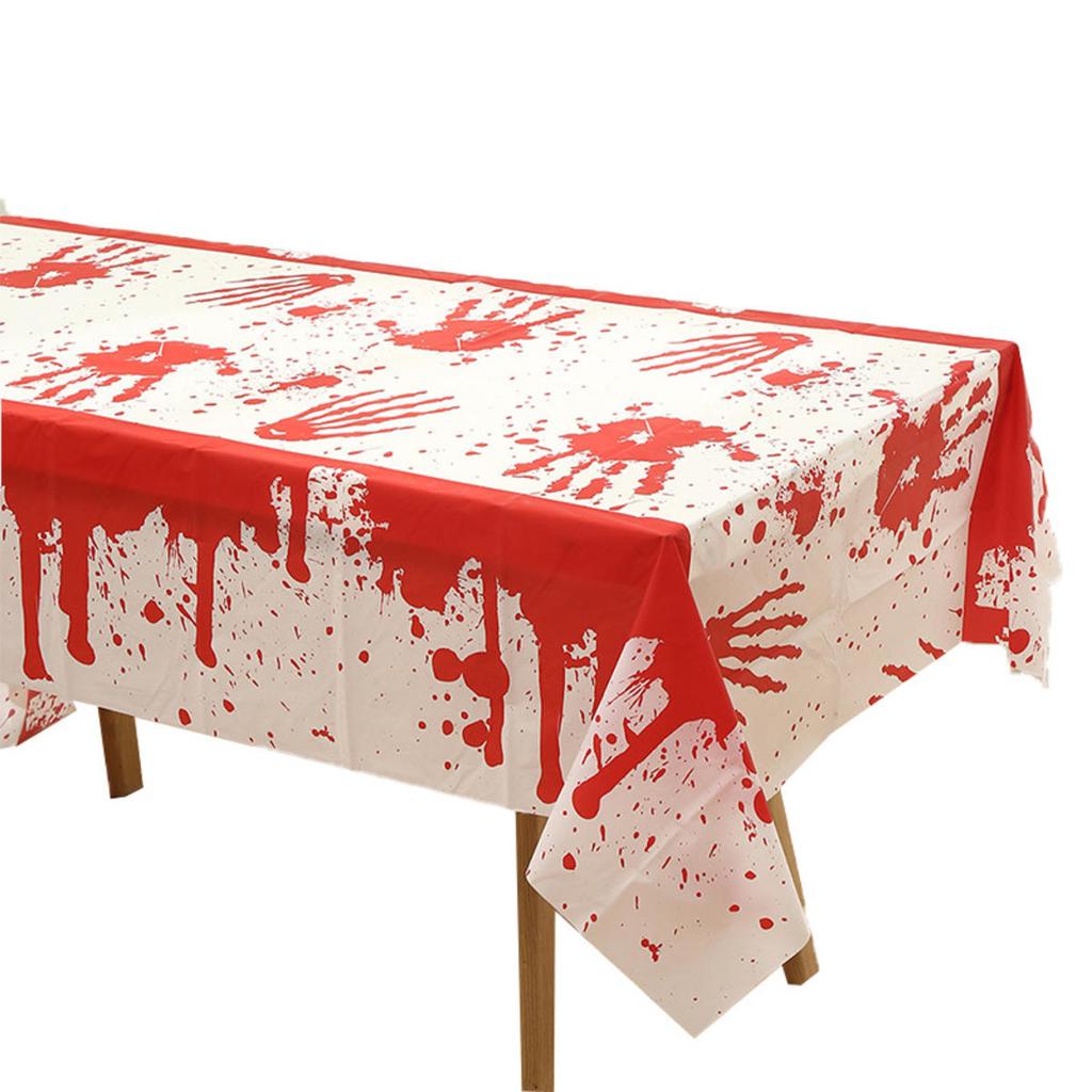 Halloween Dekorationen Horror-Themen PEVA Ölbeständige Tischdecke für Tischhintergrund Kaminabdeckung Heimpartys Deko Requisite