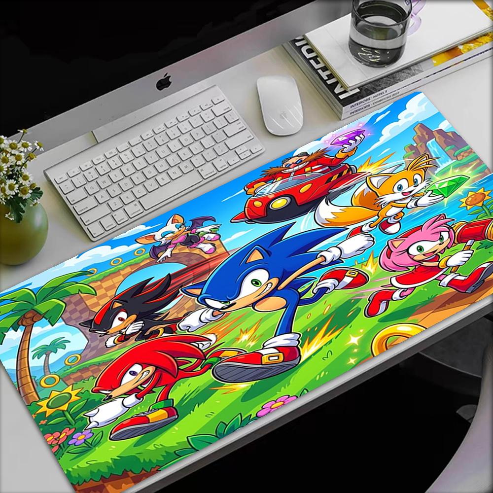 Sonic Theme Mouse Pad, Non Slip Rubber Base, Multifunctional Office & Home Decor, Perfect for Workspace Personalization.