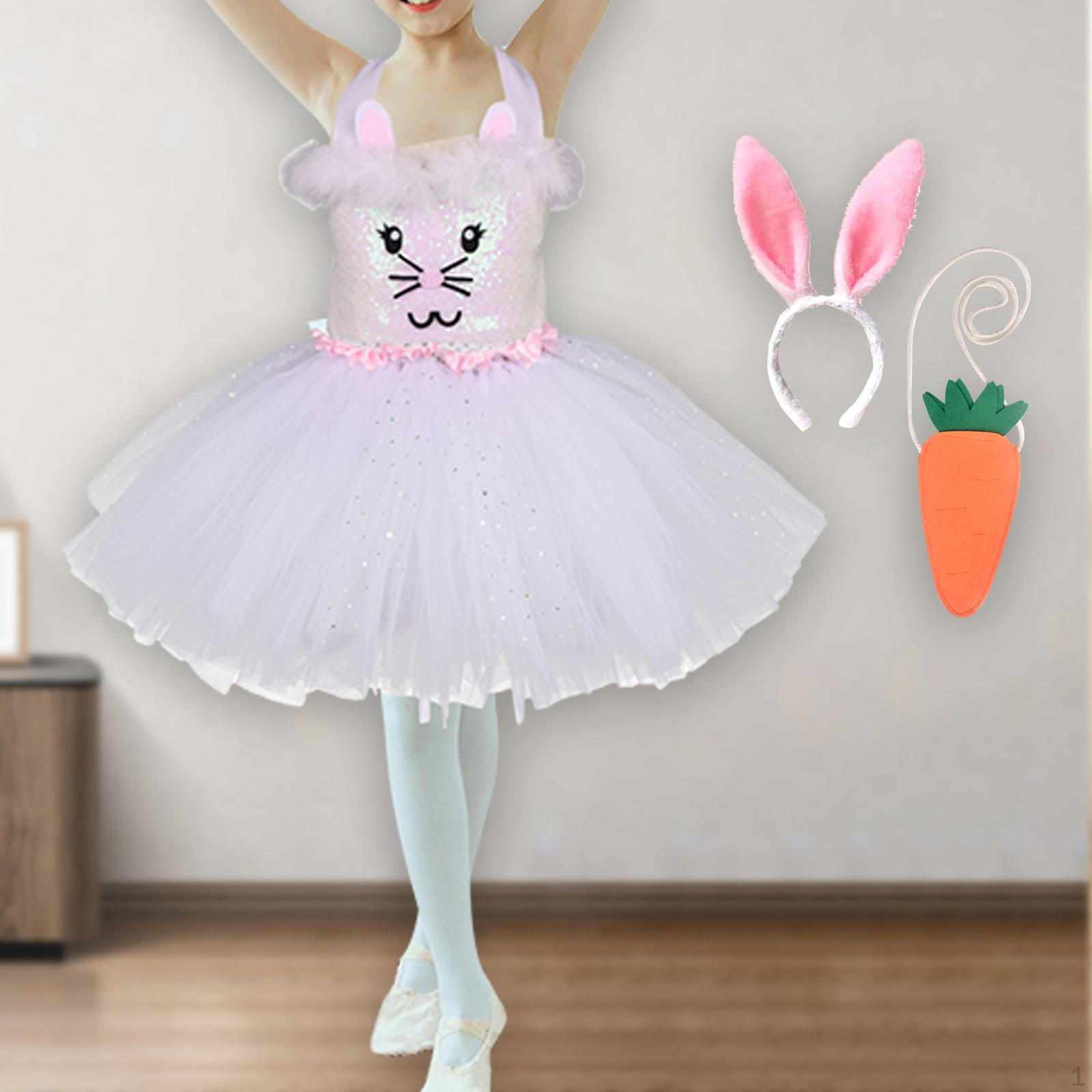 

Сукня-пачка для дівчинки, пасхальний кролик, вушка, волосся, обруч, комбінезон для карнавалів 130cm