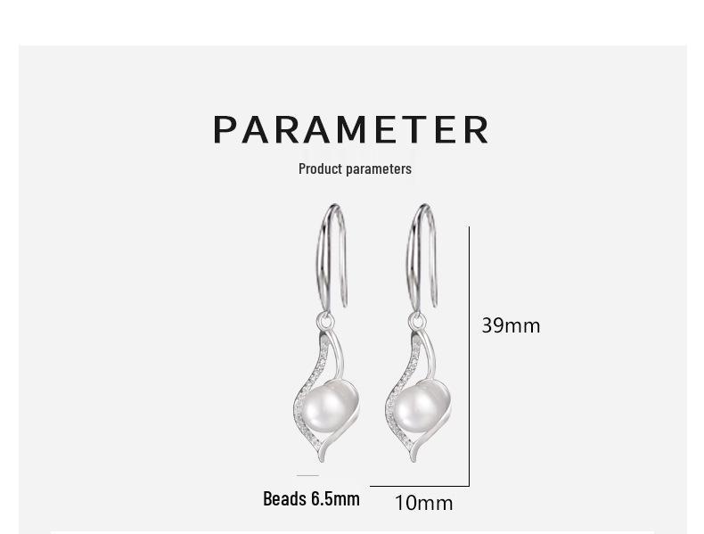 S925 Sterling Silver Baguette Pearl Dangle Earrings for Women - High-End Fashionable Water Drop Slimming Design (2026)