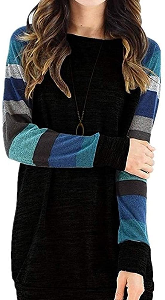 Neiman by Long Sleeve Striped Size and Perfect for All and Perfect for and Casual Elegant Tunic Dress for and Dress, M, Stylish, Cute, Beautiful.