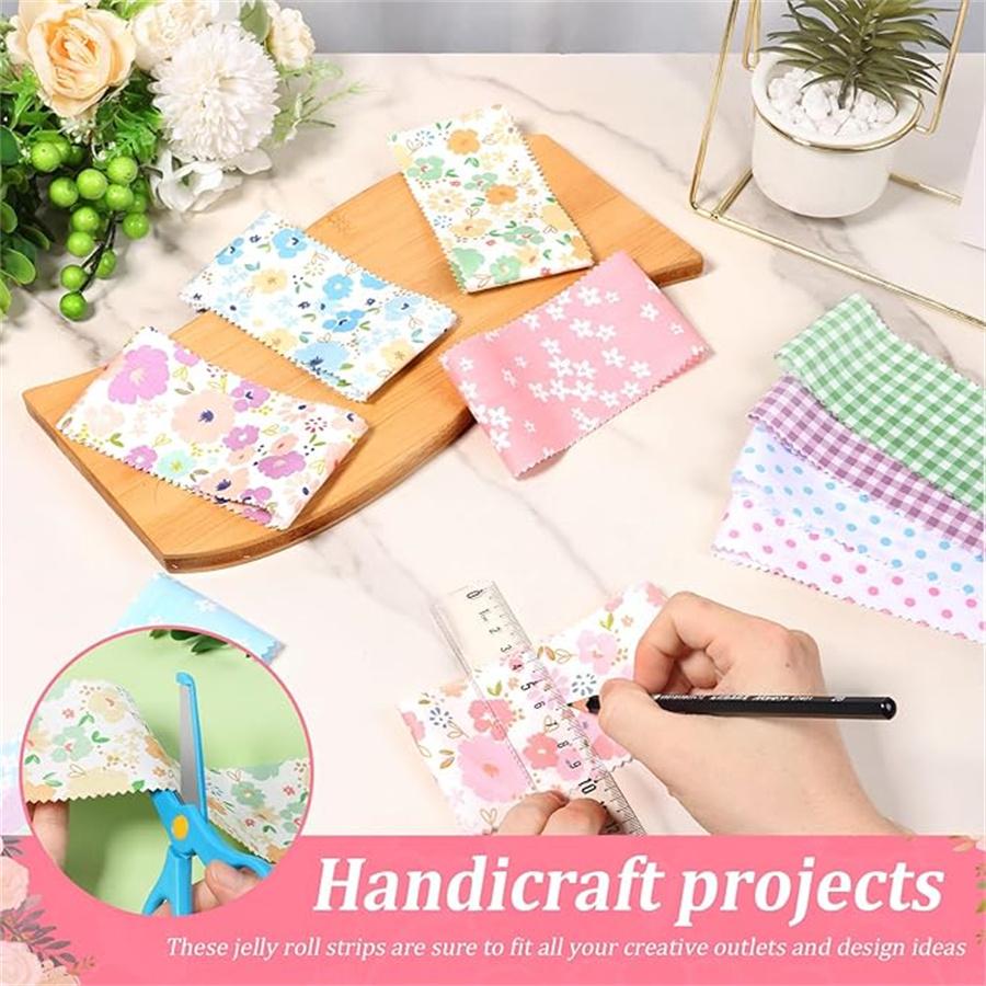40 ks želé látky na patchwork proužky měkká patchwork látka 2,5 x 20 palců květinové patchwork látkové role na patchwork a šití