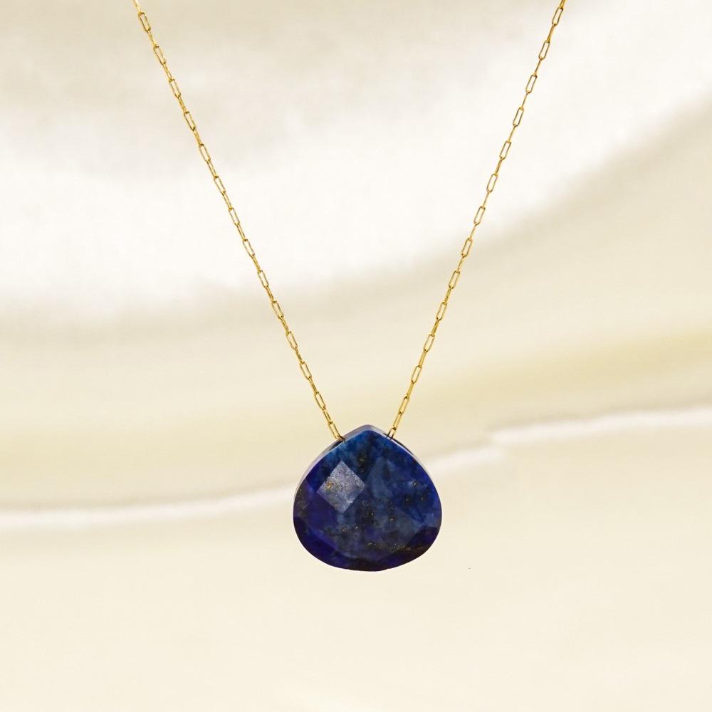 Simple Water Drop Natural Stone Pendant Stainless Steel Clavicle Chain Collars Necklaces For Women Jewelry Gifts Natural Crystal