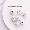 SW18 16mm Cute Creativity Cake Beads Illusion Flower Colored Round Bead Handmade Beaded Mobile Phone Chain Material Bracelet