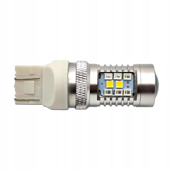 W21/5W Led Żarówka 7443 12V Canbus Biało-Czerwona, Dwukolorowa Mocna