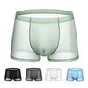 Men Boxer Underwear Mid-rise Elastic Waistband Short Briefs Breathable Smooth Lines Solid Color