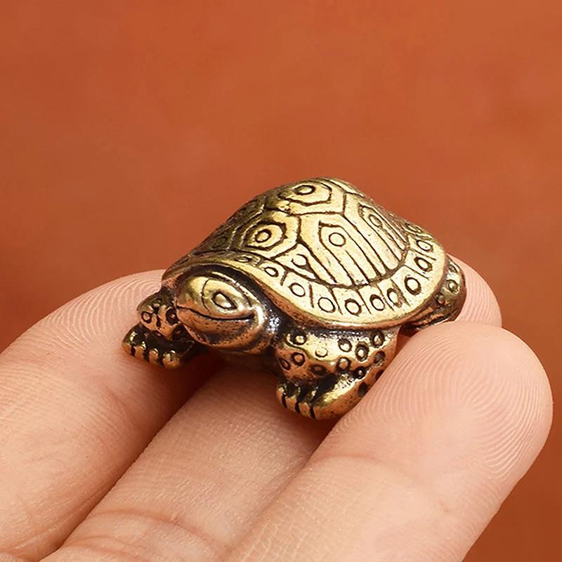 Antique Solid Brass Turtle Ornaments Longevity Animal Sculpture Home Office Desk Decorative Simulation Ornament