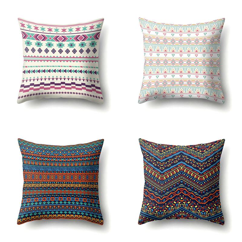 Ethnic Style Colorful Boho Polyester Pillowcase Car Decoration Home Printed Waist Pillowcase